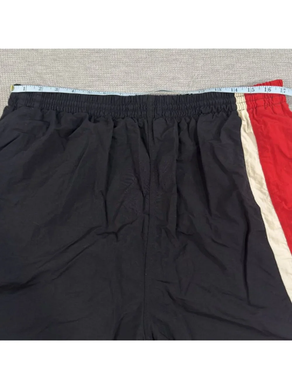 Vtg 90s Pro Spirit Swim Trunks Mens L Black Red White Nylon Mesh Lined Shorts